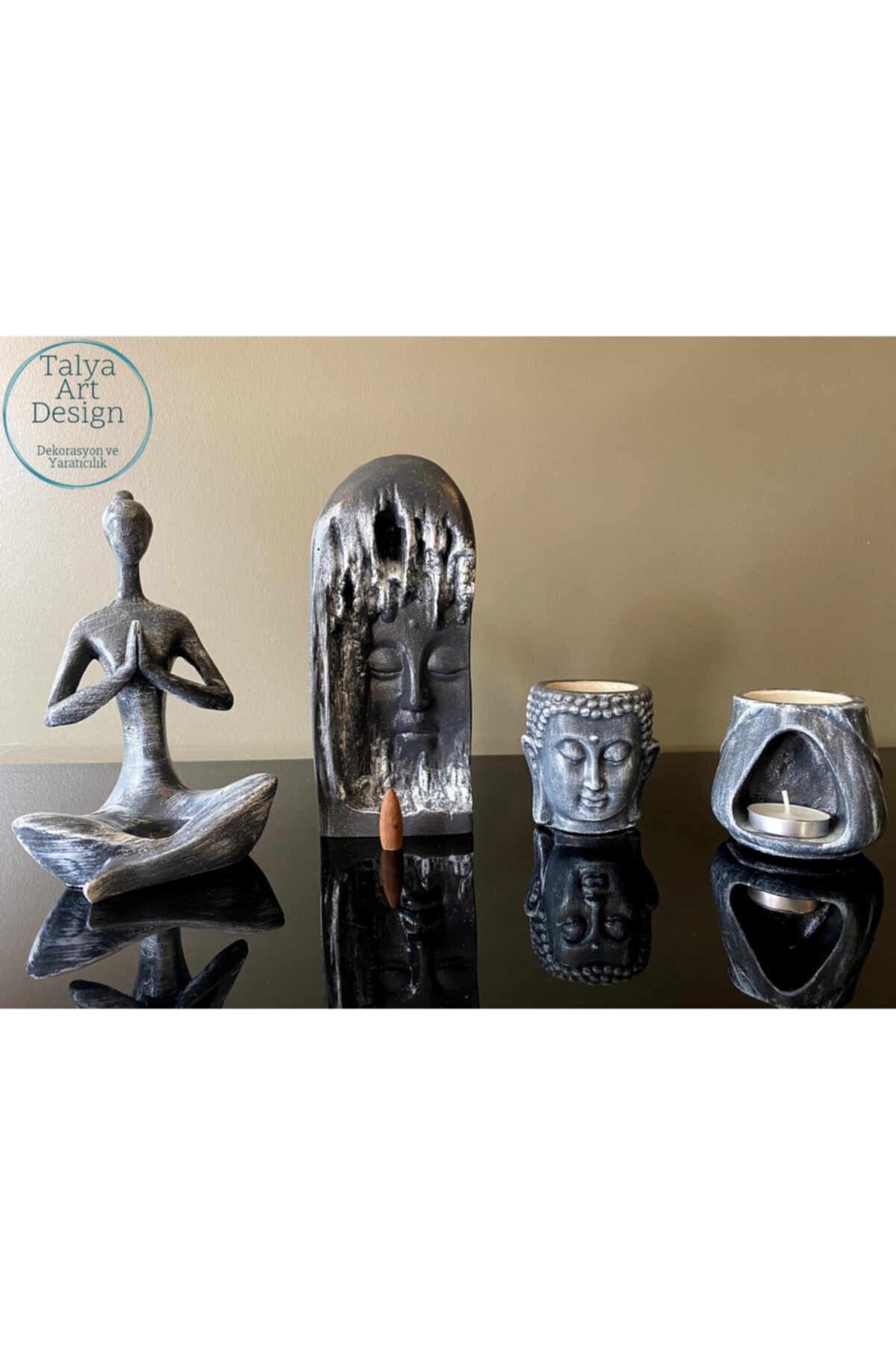 Talya Art Design 4'lü Set, Namaste, Tütsülük, Buddha Buhurdanlık Ve T.a.d. Buhurdanlık.