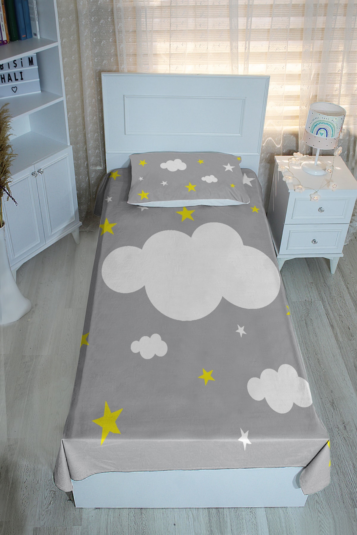 Bebişim Halı Yıldızlı Bulutlu Bh1060 Pike&yatak Örtüsü(yastık Kılıflı)