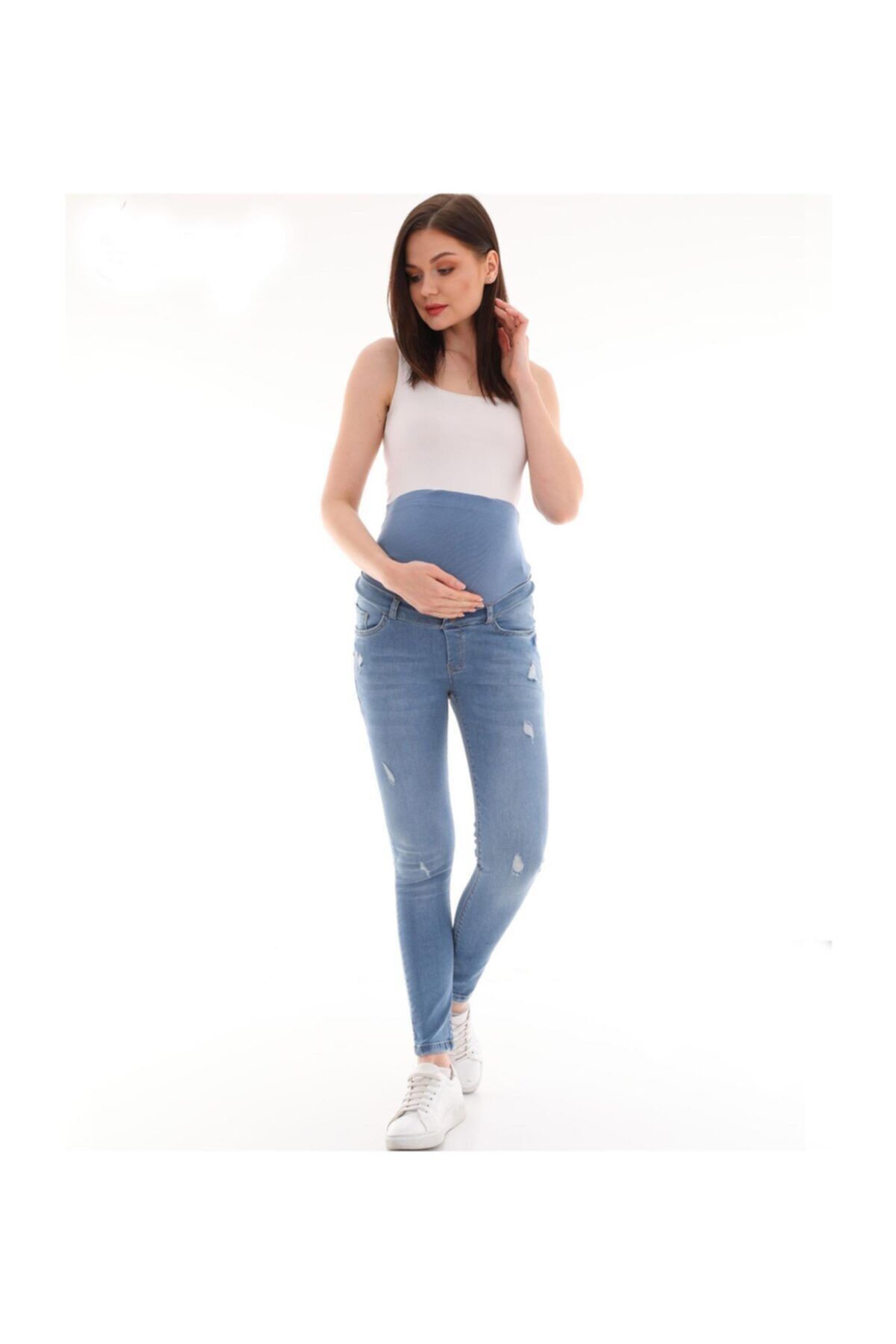 Işşıl 3777-tırnaklı Slim Fit Dar Paça Hamile Kot Pantolon