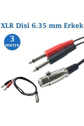 3-pin Xlr Dişi Çift 1/4 ''6.35mm Mono Erkek Trs Y Ses Kablosu - 3metre Image 0