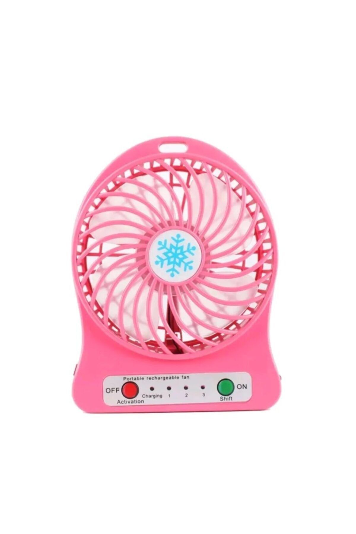 Melins Şarjlı Mini Vantilatör Masa Üstü 3 Kademeli Usb Mini Fan Pembe