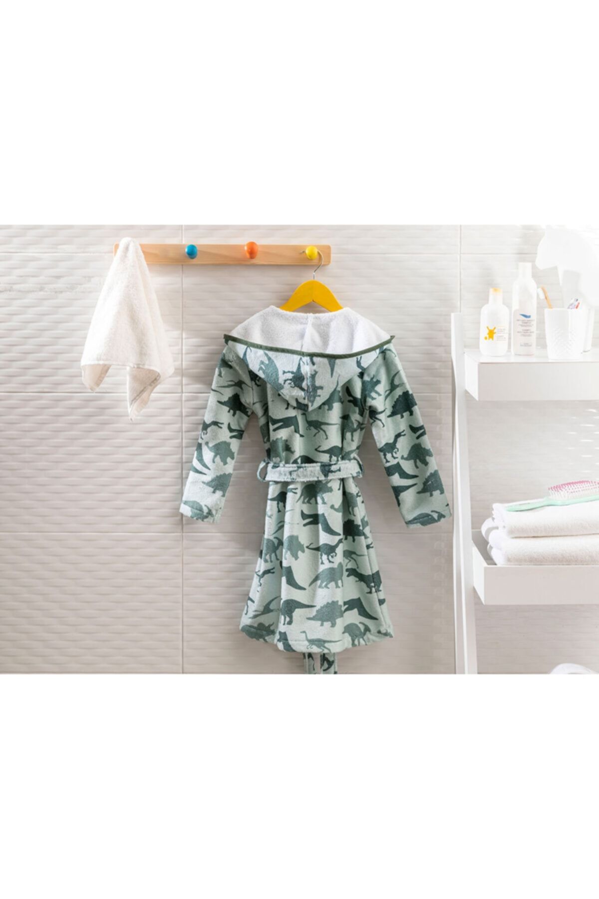 english home dinosaurs kadife cocuk bornoz 8 10 yas yesil fiyati yorumlari trendyol