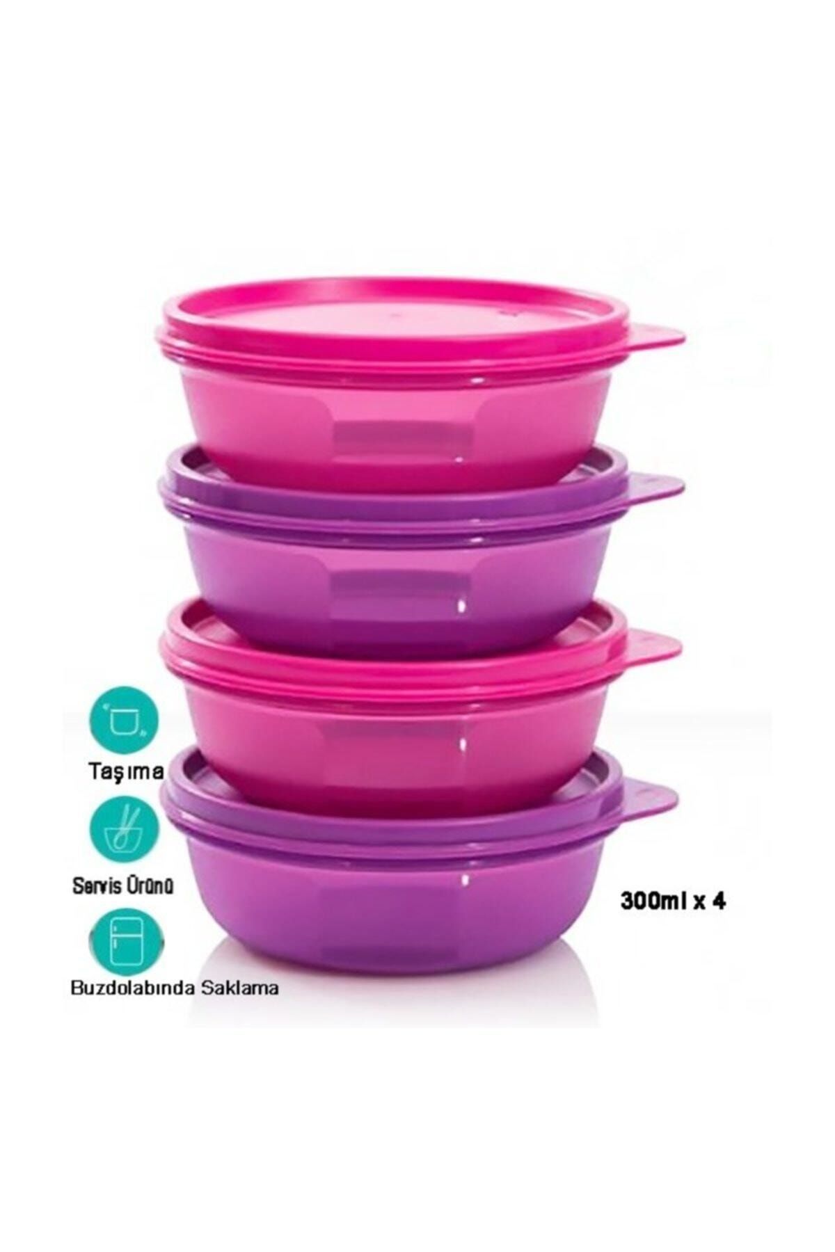 tupperware seker kaplar 4lu pembe mor saklama kabi 4x300 ml fiyati yorumlari trendyol