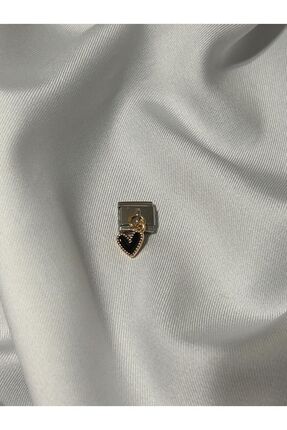 Paslanmaz Çelik Sallantılı Siyah Kalp İtalyan Charm Image 1