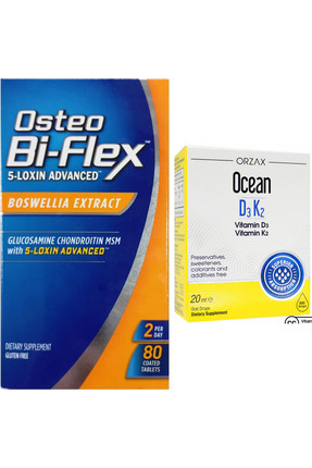 5-Loxin Advanced Boswella Extract 80 Tablet + Ocean D3k2 Damla 20ml Image 0