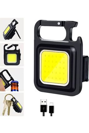 Çok Amaçlı Mini Cob Led Anahtarlık El Feneri Usb Şarjlı Lamba Anahtarlık Cep Feneri Kamp Lambası Image 0