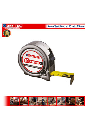 Krom Şerit Metre | 10 mt x 25 mm Image 0