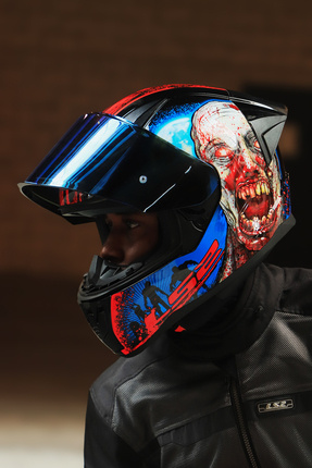 RAPID 2 RACE ZOMBIE SİYAH-KIRMIZI KASK Image 7