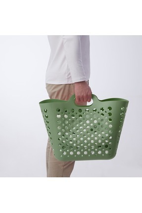 24 L Çamaşır Sepeti ,24 Lt 36 X 40 Yeşil Plastik Plastik Image 0