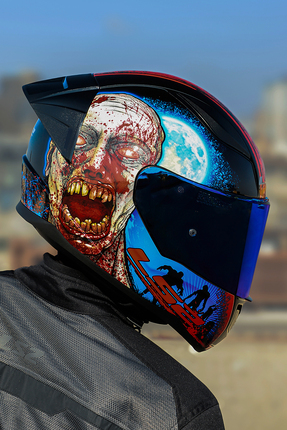 RAPID 2 RACE ZOMBIE SİYAH-KIRMIZI KASK Image 6
