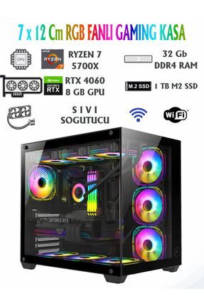 SUPPLEY RYZEN 7 5700X / RTX 4060 8GB / 32GB RAM / 1TB NVME M2 SSD / SIVI SOĞUTMALI OYUNCU Bİ Image 0