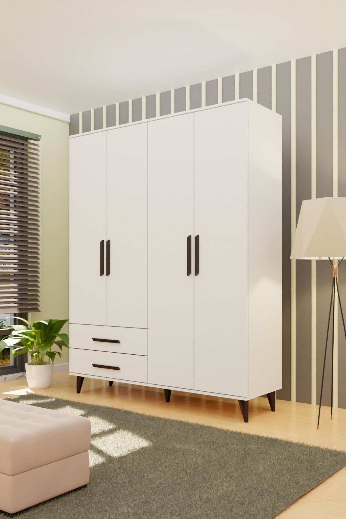 کمد پا دسته دار مشکی Gm 070-a Novado