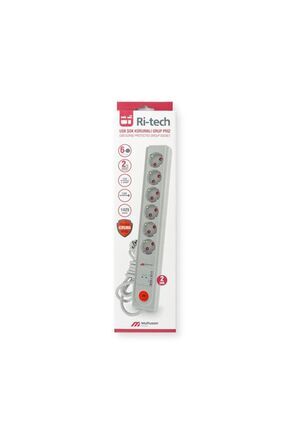 Ri Tech 6'lı, Şok Krımalı, Usb Ve Anahtarlı Topraklı Grup Priz - 1,5 Mt. Image 0