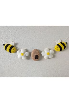 Bebek Odası Dekorasyon Dekoartif Arı Kovan Papatya keçeden Konsept Doğum günü Duvar süsü Beşik Süsü Image 0