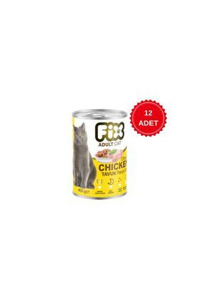 FİX TAVUK ETLİ YETİŞKİN KEDİ KONSERVESİ 400 GR 12 ADET Image 0