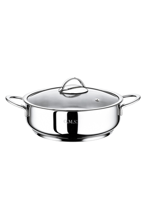 2038 SL - 2 Parça 1. Sınıf Paslanmaz Çelik, İndüksiyonlu 24x8 Cm - 3,0 Litre Basık Tencere, Gümüş Image 0