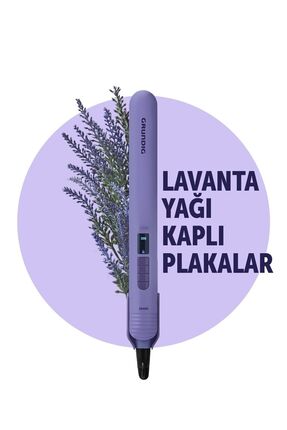 HS 7032 Botanika Lavanta Yağı Kaplı Plakalı İyonik Saç Düzleştirici Image 0