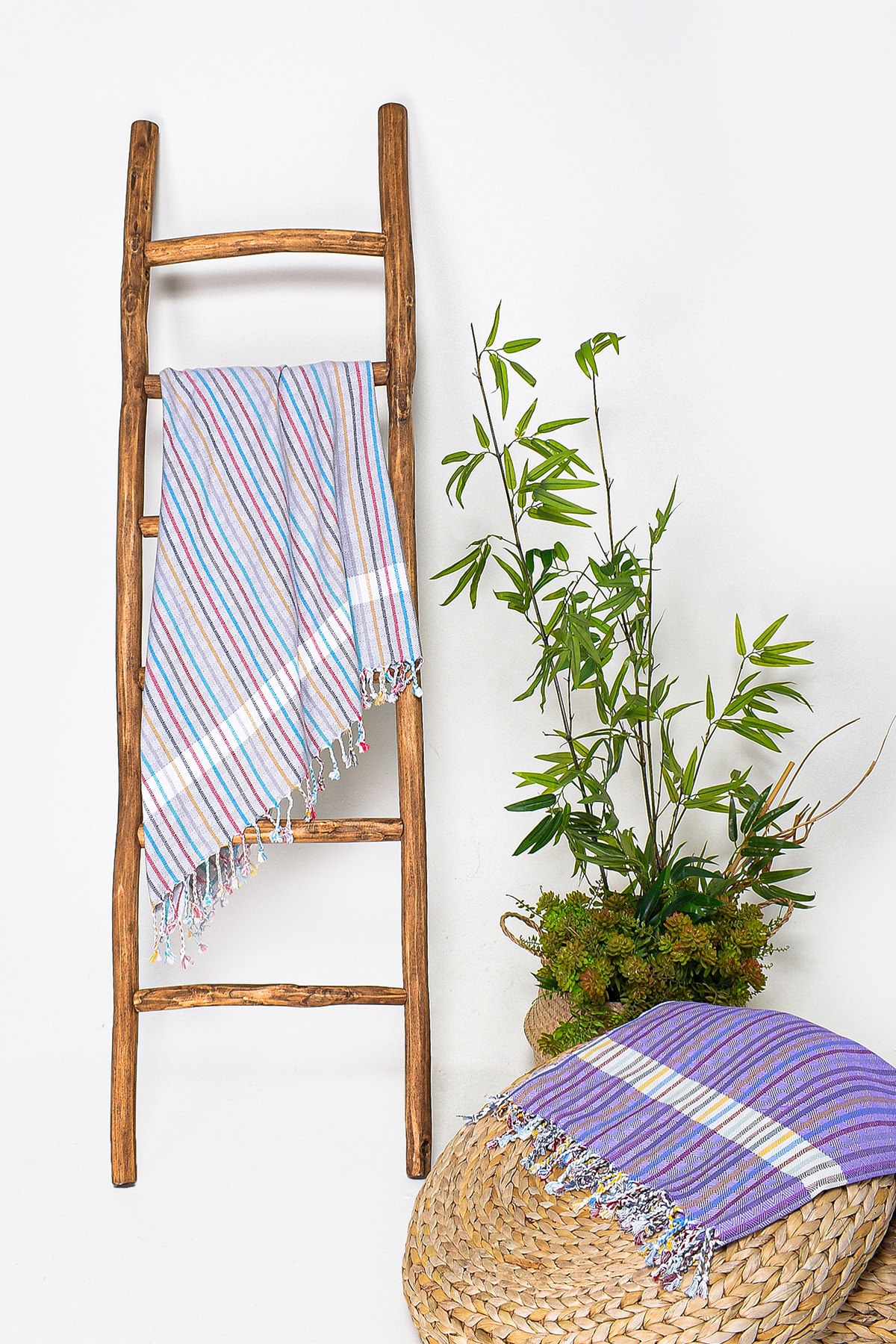 Stelo de Maro Raya %100 Pamuk Peştamal Gri 100x180