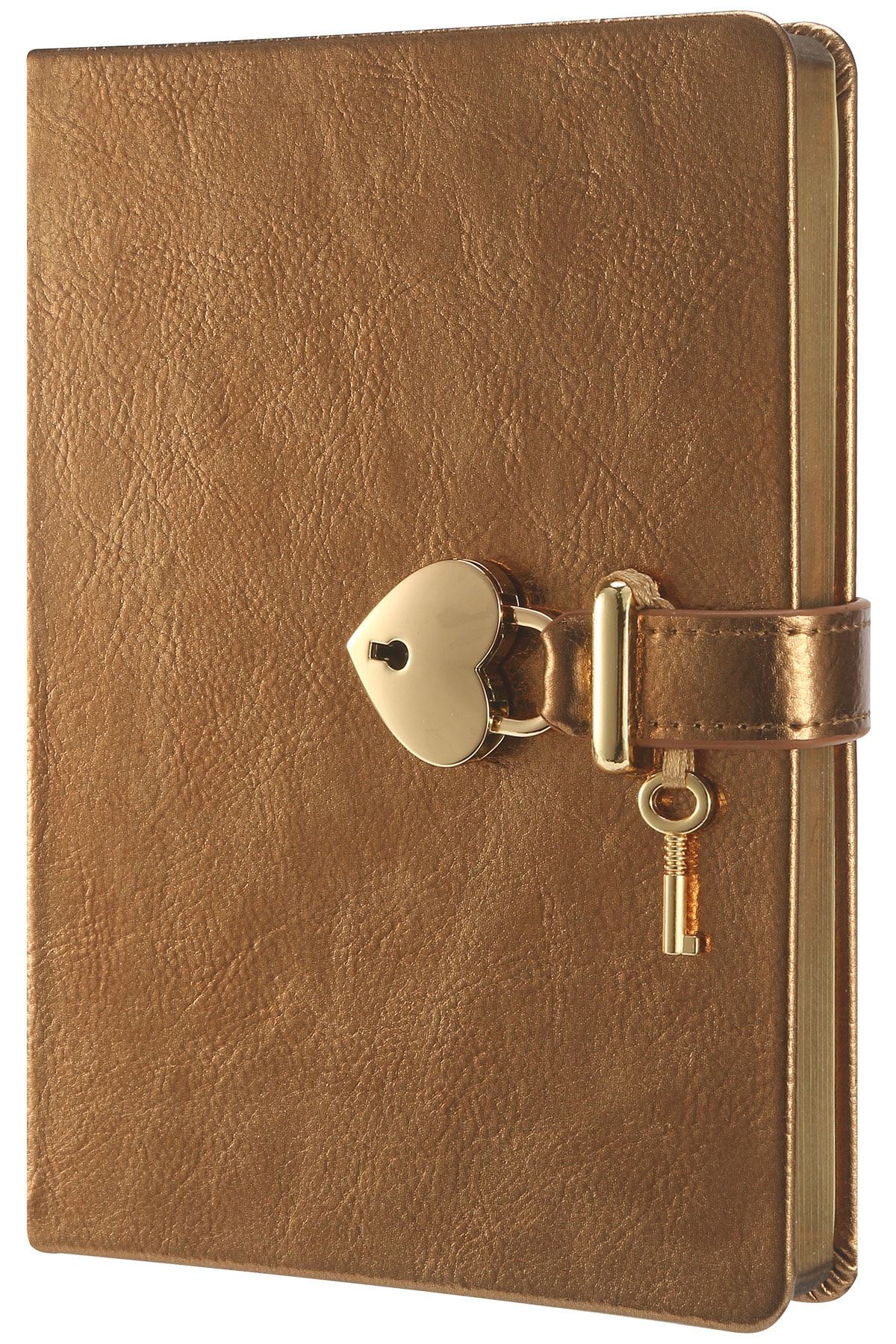Victoria's Journals Hush Hush Metalik Kilitli Defter 13x18 Cm Bakır