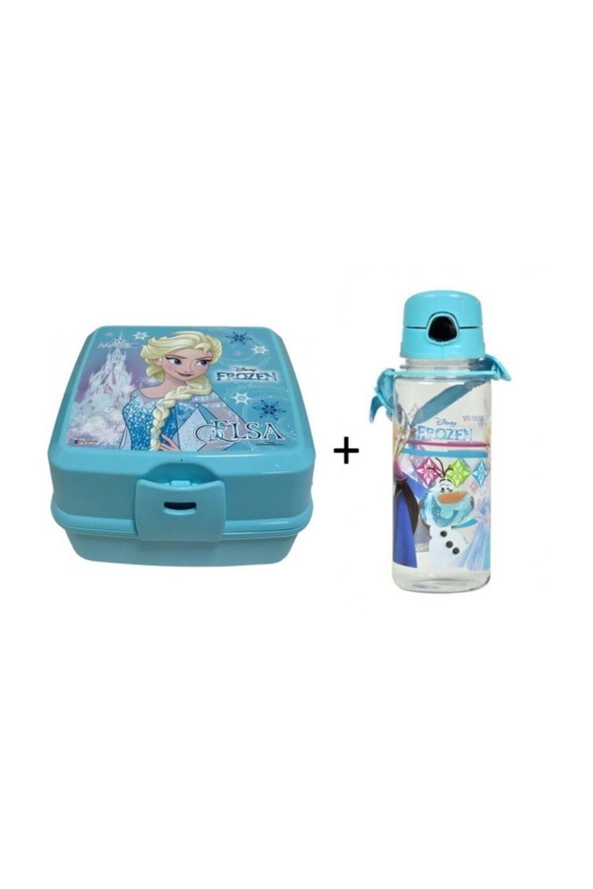 Frozen Disney  Beslenme Kabı Beslenme Kutusu +Elsa Suluk Matara 500 ml + Magnetli Resim Çerçevesi