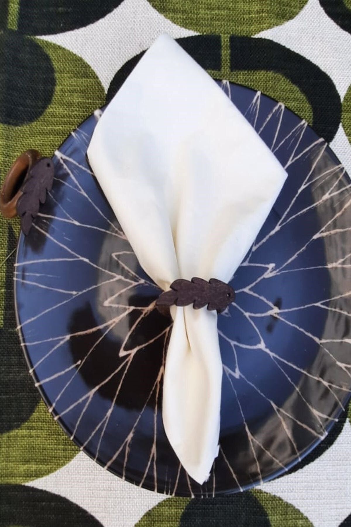 ESanat Evi 12 Adet Ahşap Halkalı Yaprak & Balık Peçete Yüzüğü