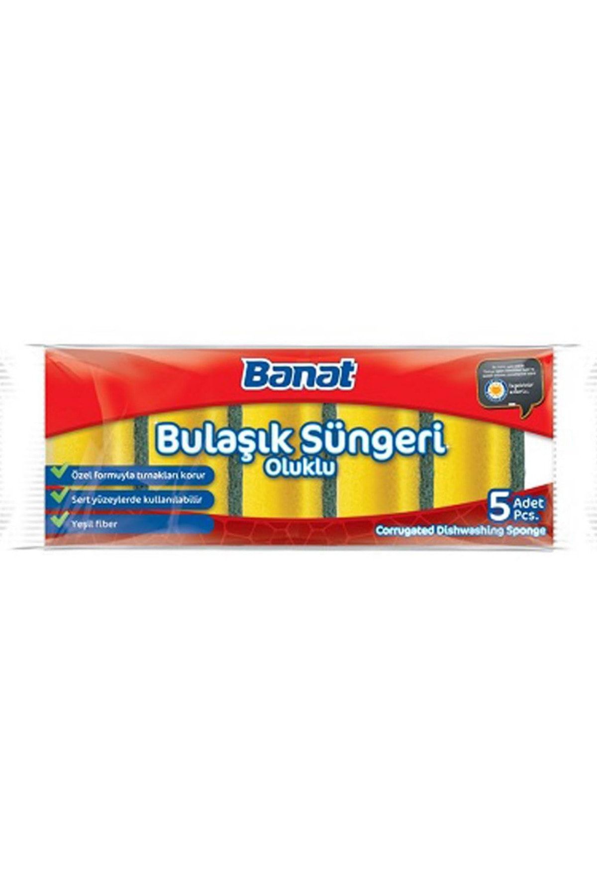 Banat Bella Oluklu Bulaşık Süngeri 5'li Paket