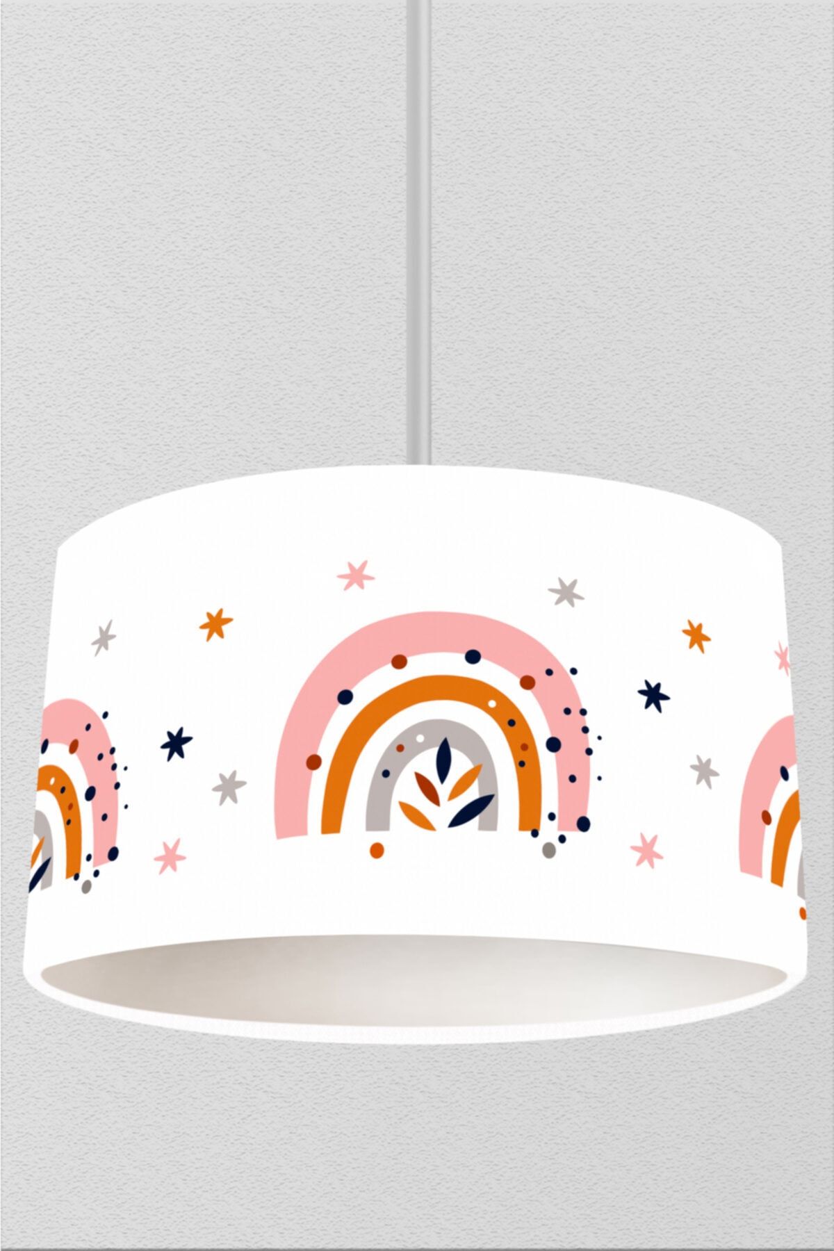 JUNİOR HOME CONCEPT Pastel Tonlu Gökkuşağı Ve Yıldızlı Cocuk Odası Sarkıt Avize