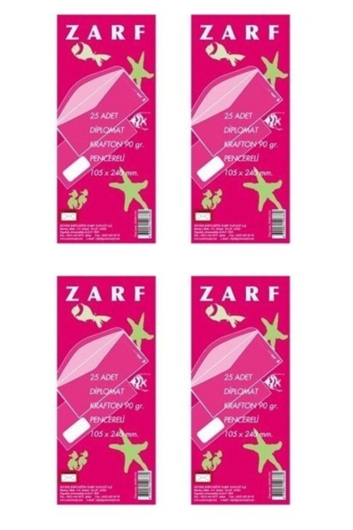Yener Diplomat Krafton 90gr. Pencereli 105x240 Zarf 100'lü