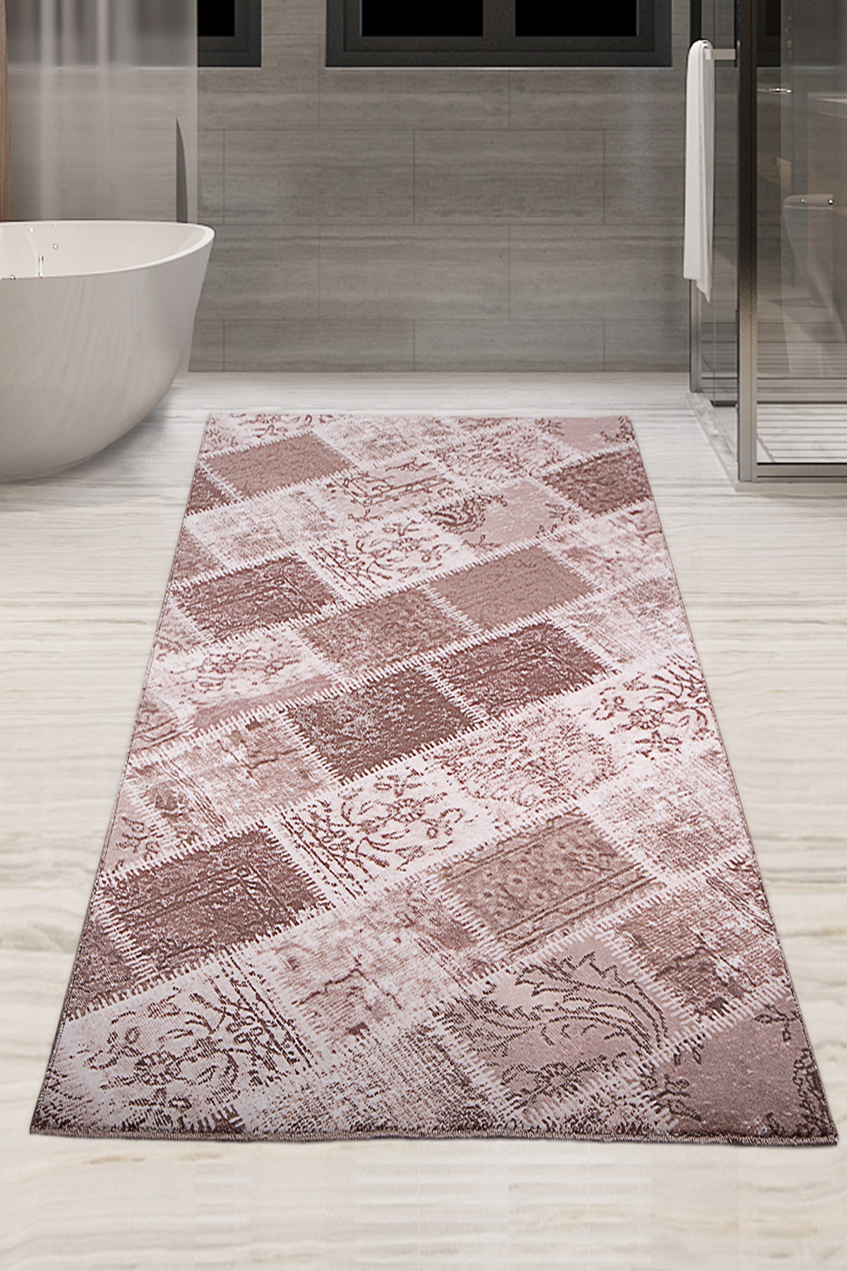 Bonny Home Kahve 80x150 cm Tek Parça Banyo Paspası Kaymaz Taban