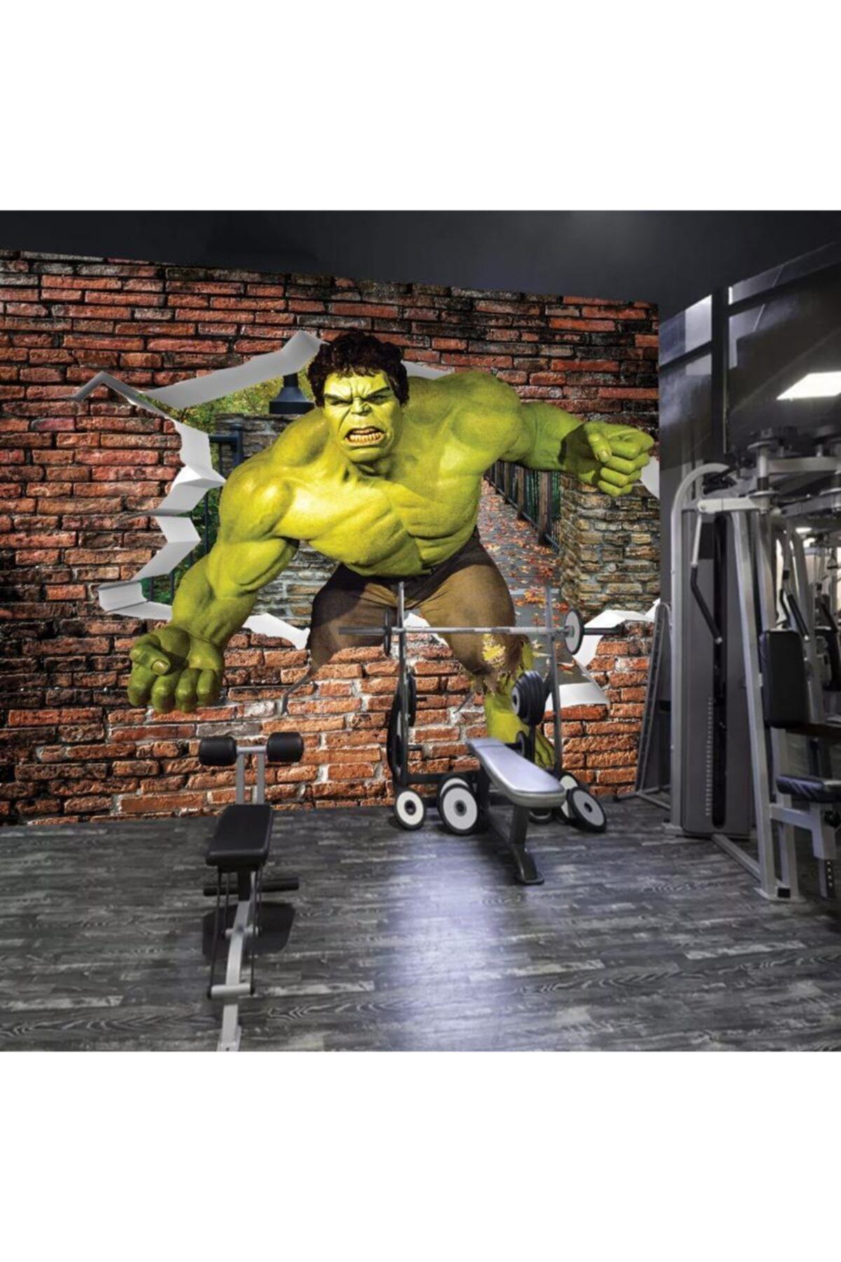 Renkli Duvarlar Spor Salonu Hulk Kiremit Tuğla Duvar Kağıdı 4.00x2.30