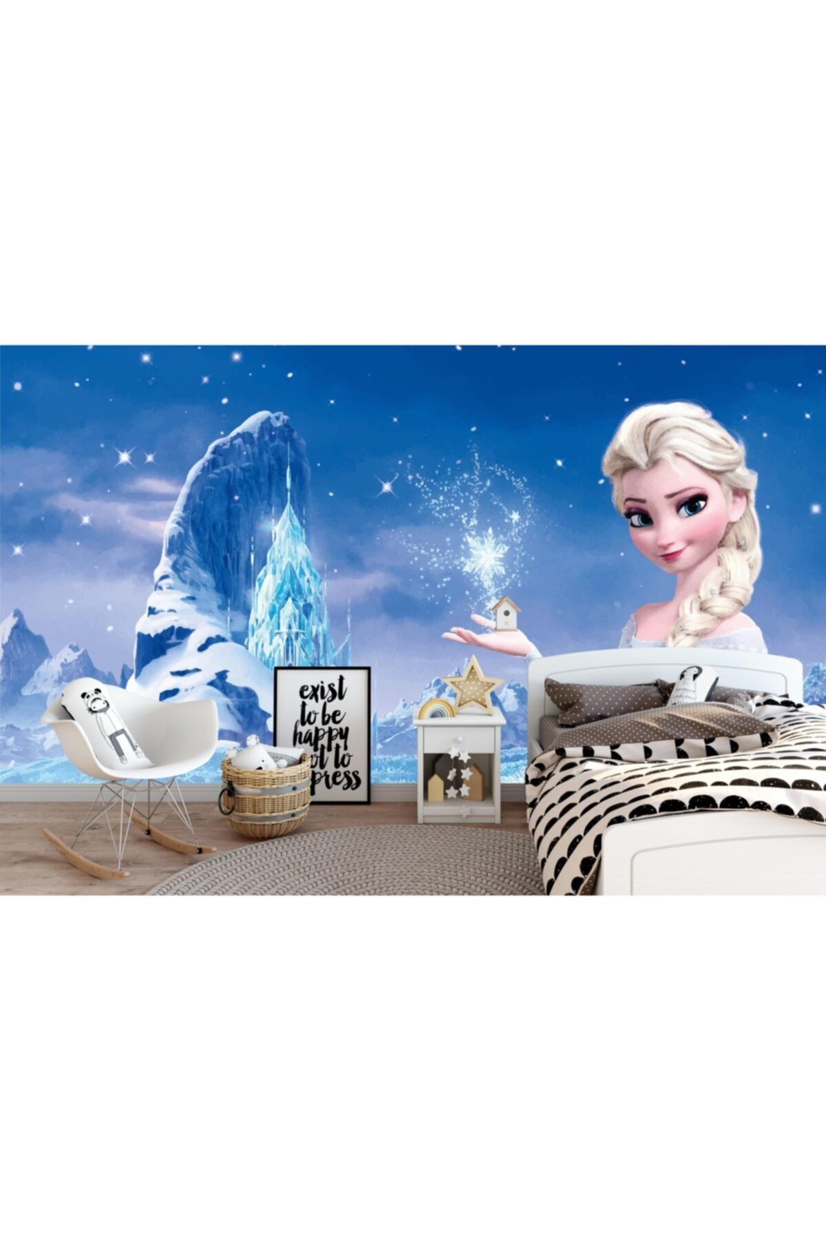 Renkli Duvarlar Elsa Karlar Ülkesi Çocuk Odası Prenses Duvar Kağıdı 4.50x2.50