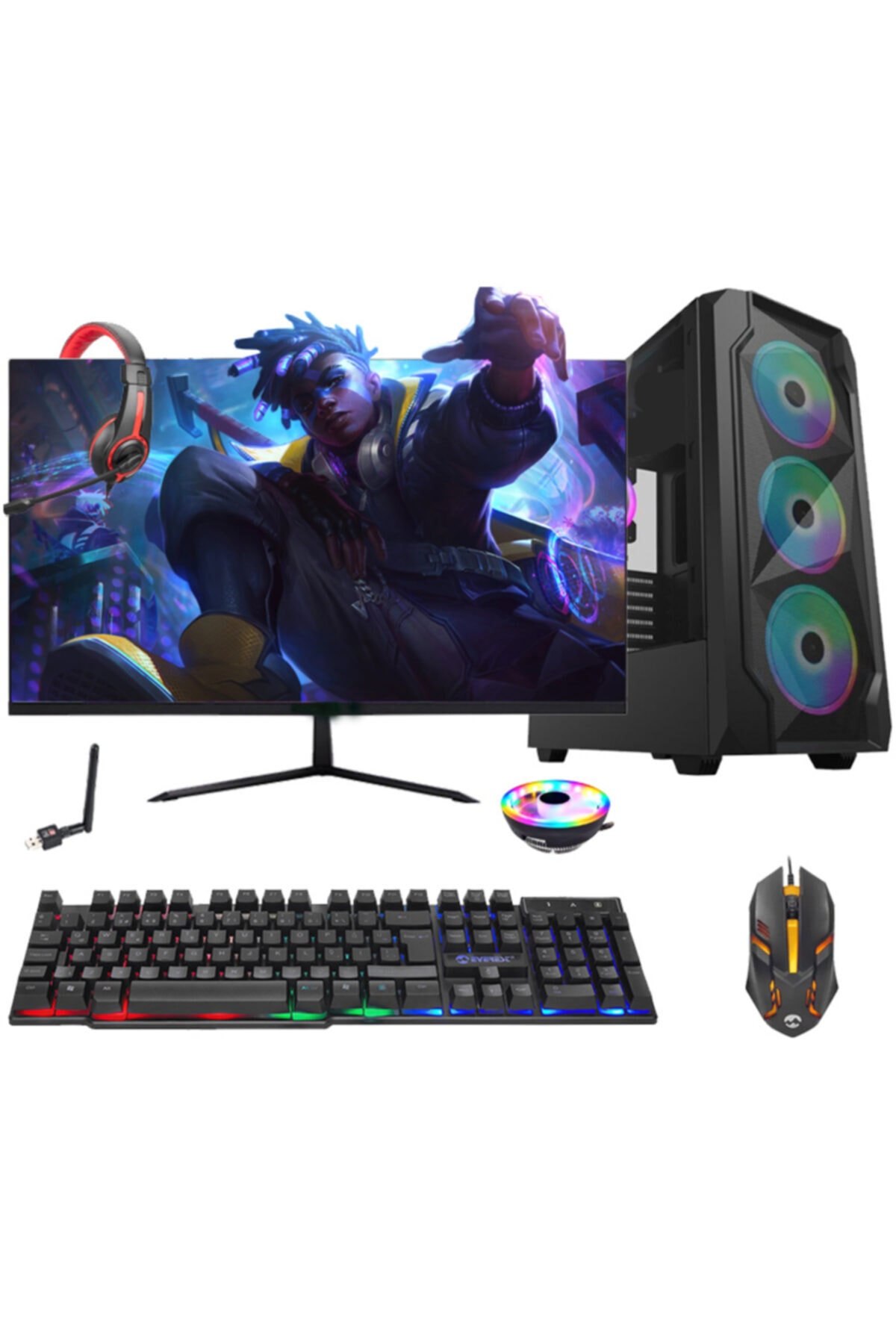 Aizen Mt52 Ryzen 5 3600 8gb Ram 256 Gb Ssd 1tb Hdd Rx550 23'8