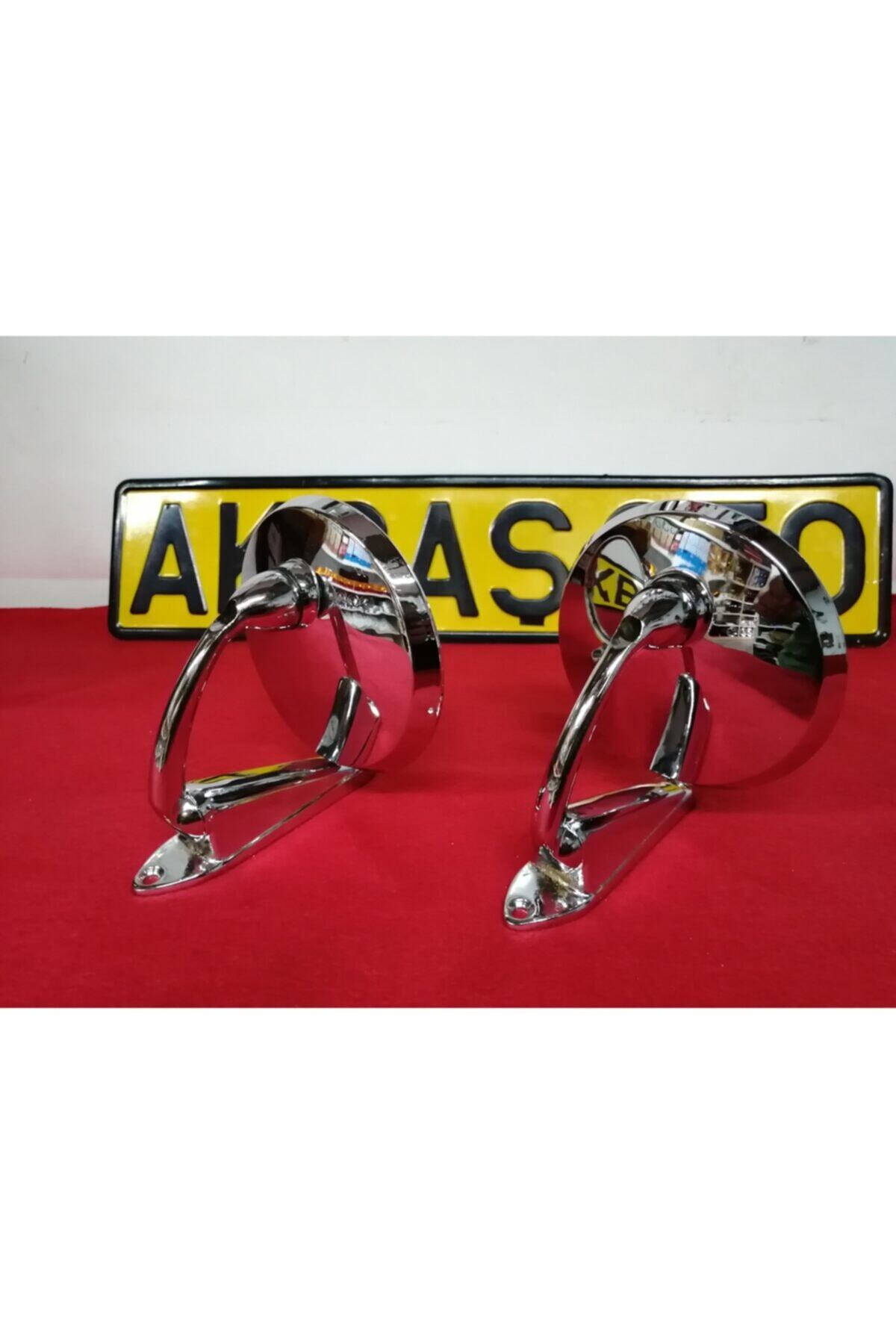 AKBAŞ OTO 124 Yuvarlak Metal Gövdeli Dış Dikiz Aynası (takım)