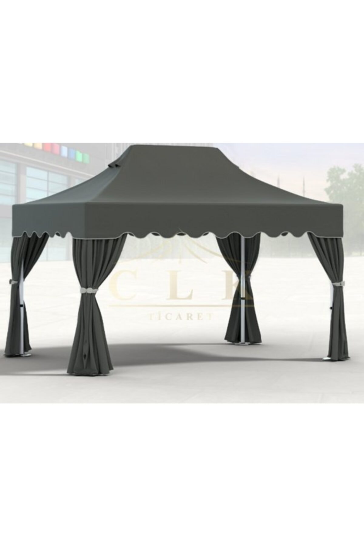 CLK Garden Clk 3x4,5 Mt 30 Mm Garden Katlanabilir Tente Bahçe Çadır Gri Çardak Bungalow Serisi