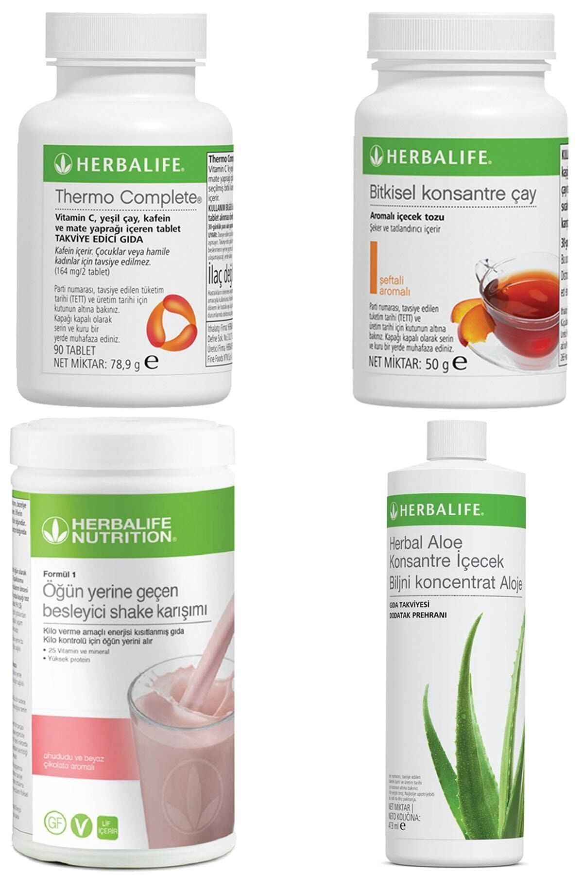 Herbalife Shake Beyaz Çikolatalı Thermo Complete Aloe Vera Içecek, Şeftali Çay 50gr Birer Adet