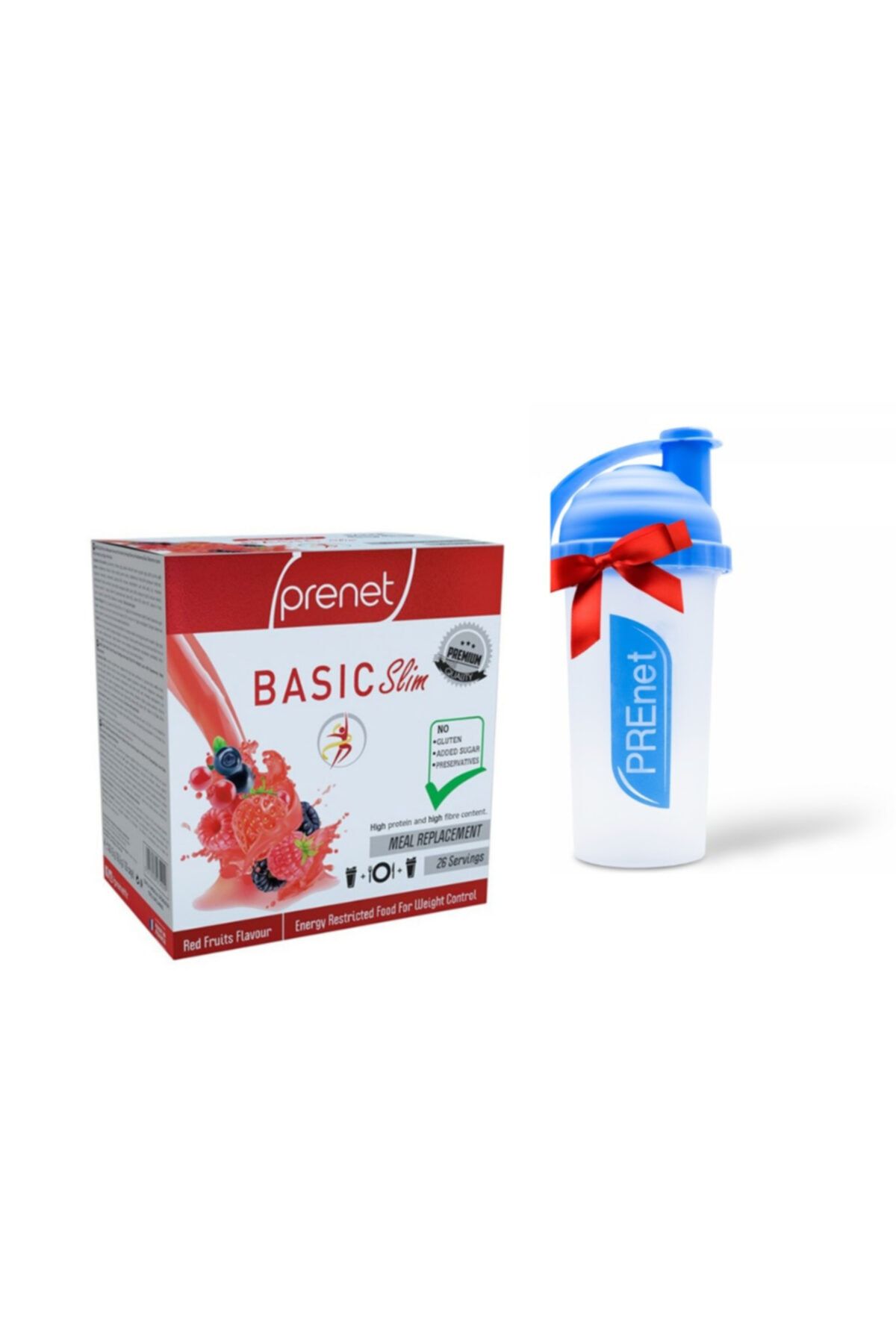 Prenet Basic Slim Kırmızı Meyve Aromalı Enerjisi Kısıtlanmış Gıda 16.6 X 20 Saşe