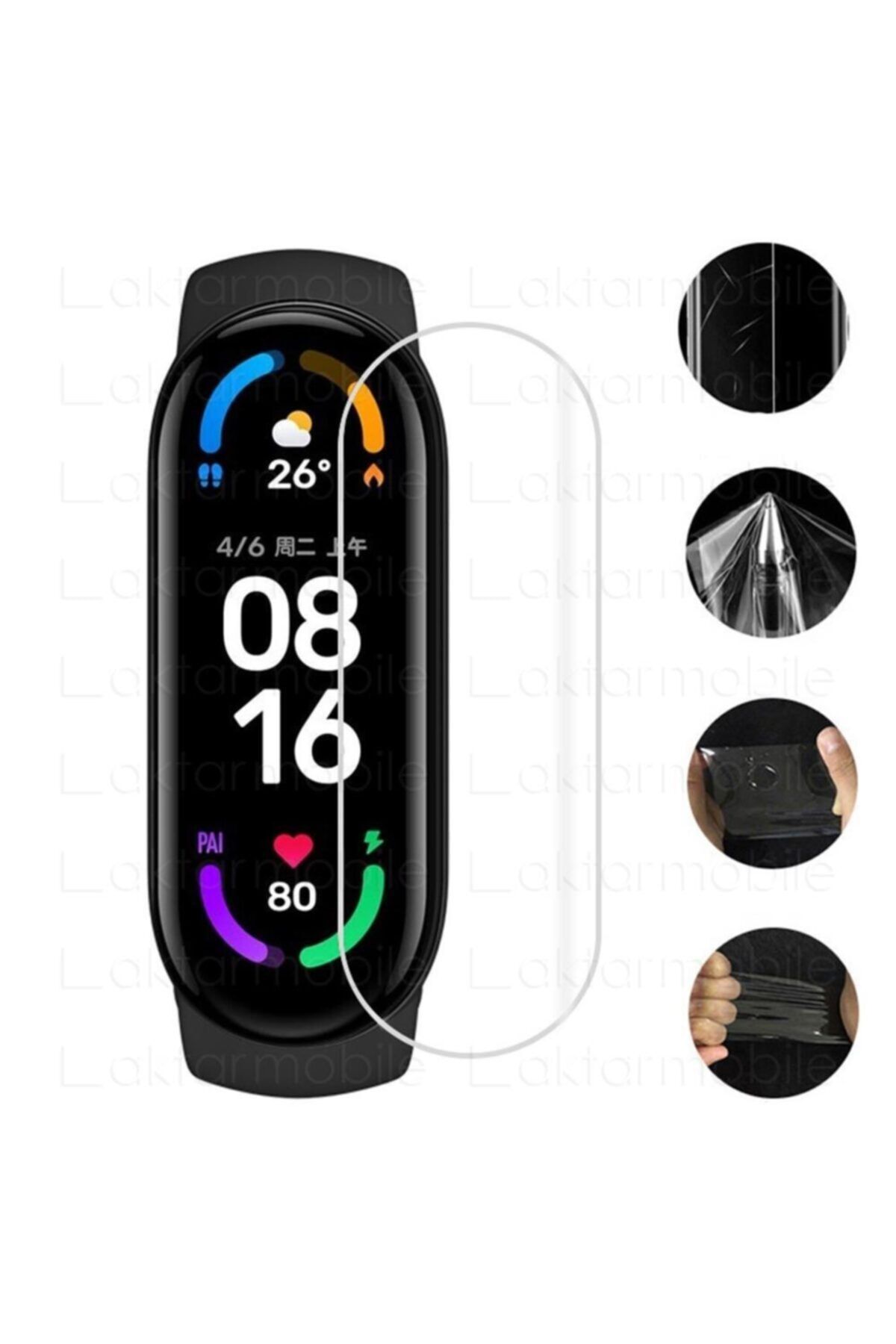 AktarMobile Xiaomi Mi Band 6 Tpu Ekran Koruyucu Saat Ekranı Koruma