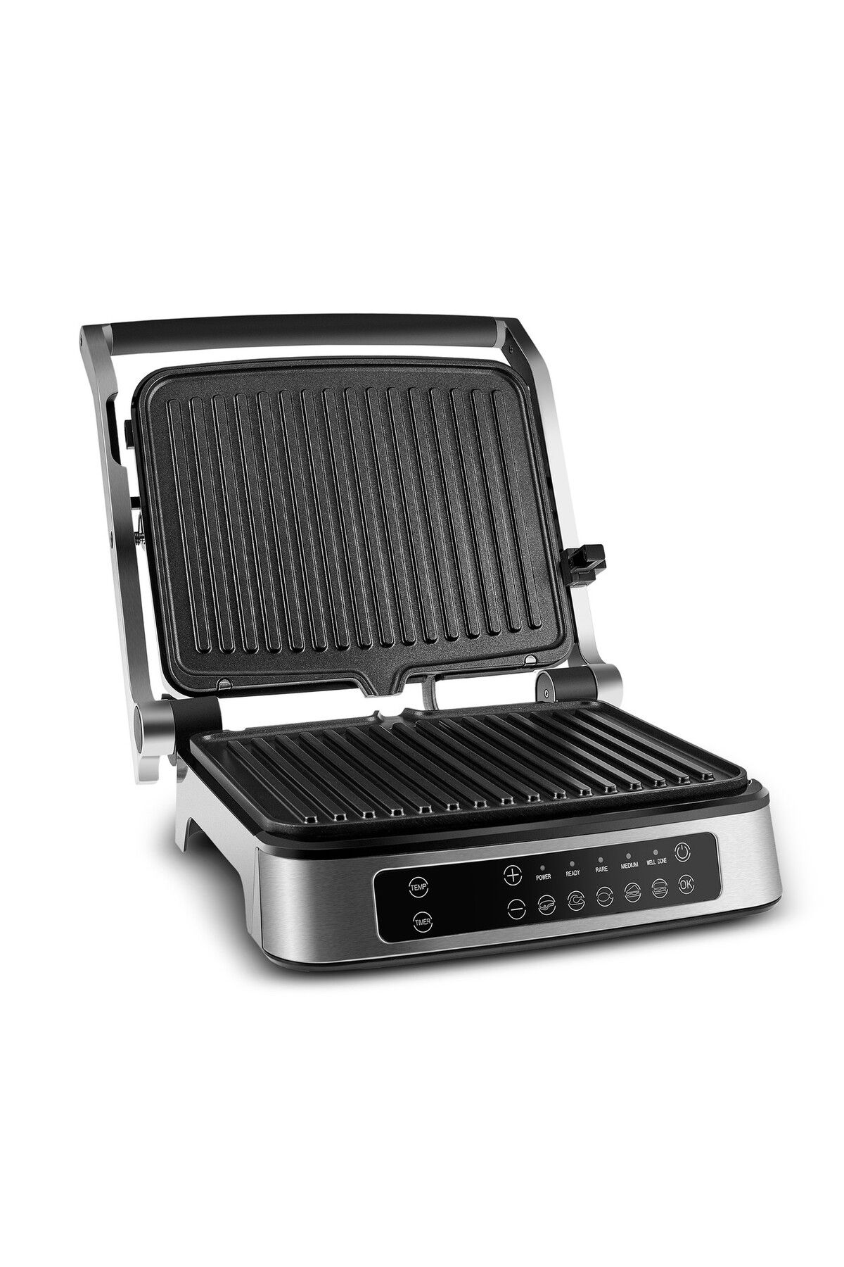 Premium Grill and Toaster 2000W - 5 حالت پخت - صفحه نمایش دیجیتال - صفحات قابل باز 180 درجه