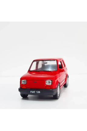 1.36 ÖLÇEK WELLY MARKA LİSANSLI FİAT 126 BİS KIRMIZI RENK MODEL METAL ARABA Image 0