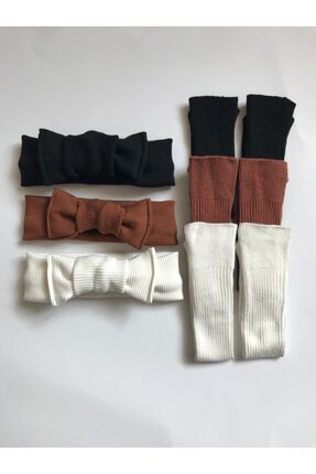 Bebek Hediyelik Set, Bandana Çorap Takım, Dizaltı Çorap, Önden Bağlamalı Bandana Image 0