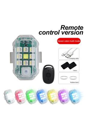 Motor Drone Uçak Kanadı Led Şarjlı Kablosuz Mini Led Çakarlı Lamba Kumandalı 7 Renk Led Işık Image 0