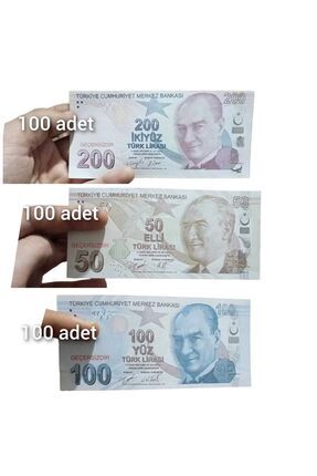 50TL,100TL,200TL 100 er adet Geçersiz Sahte Düğün Film Dizi Paraları Image 0