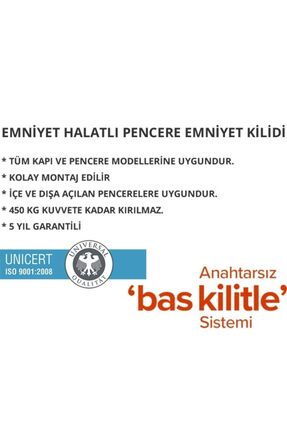 Çelik Halatlı Kablolu Pvc Pencere Emniyet Çocuk Güvenlik Kilidi 1 Adet Image 6