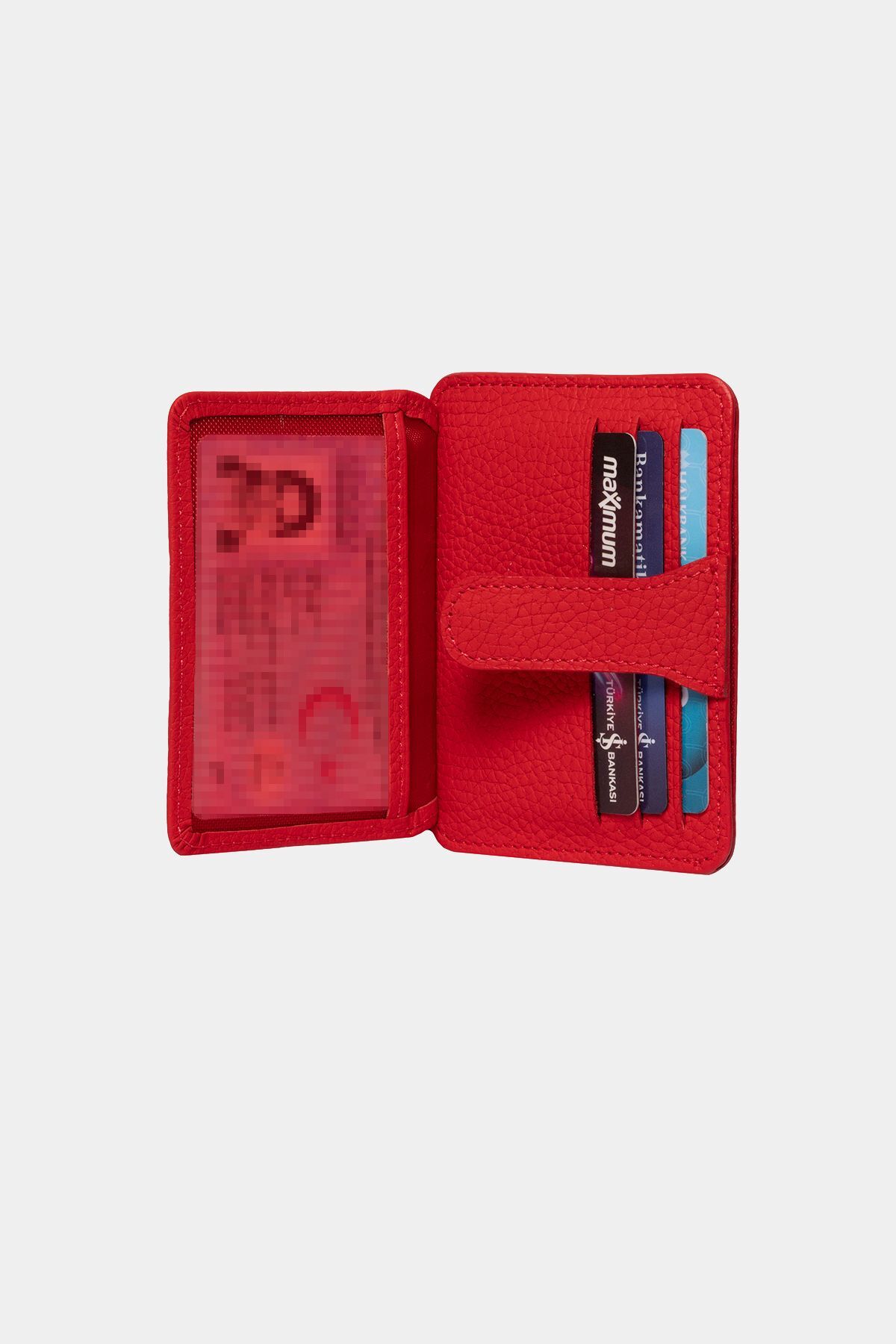 3607 نگهدارنده کارت مردانه مردان چرمی واقعی واقعی کیف پول قرمز