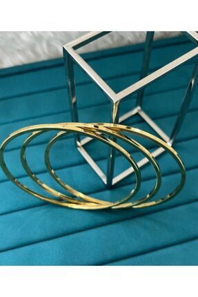 Çelik Ajda Bileklik Gold 3'lü Çap: 6,5 cm Image 0