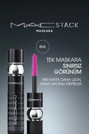 Macstack Maskara Mega Fırça 8ml - Kıvırma, Uzunluk ve Hacim Etkili Maskara Image 0