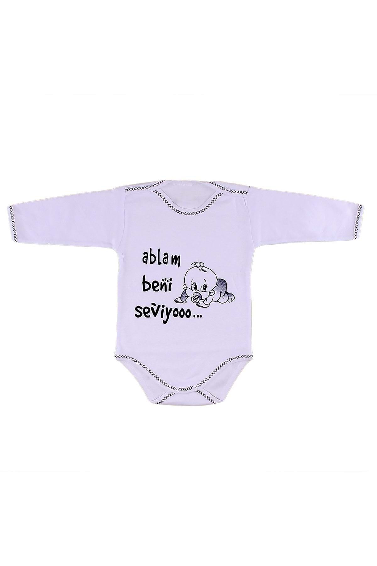 babyboy kiz erkek bebek citcitli badi ablam beni seviyor yazili lacivert 6 9 aylik fiyati yorumlari trendyol