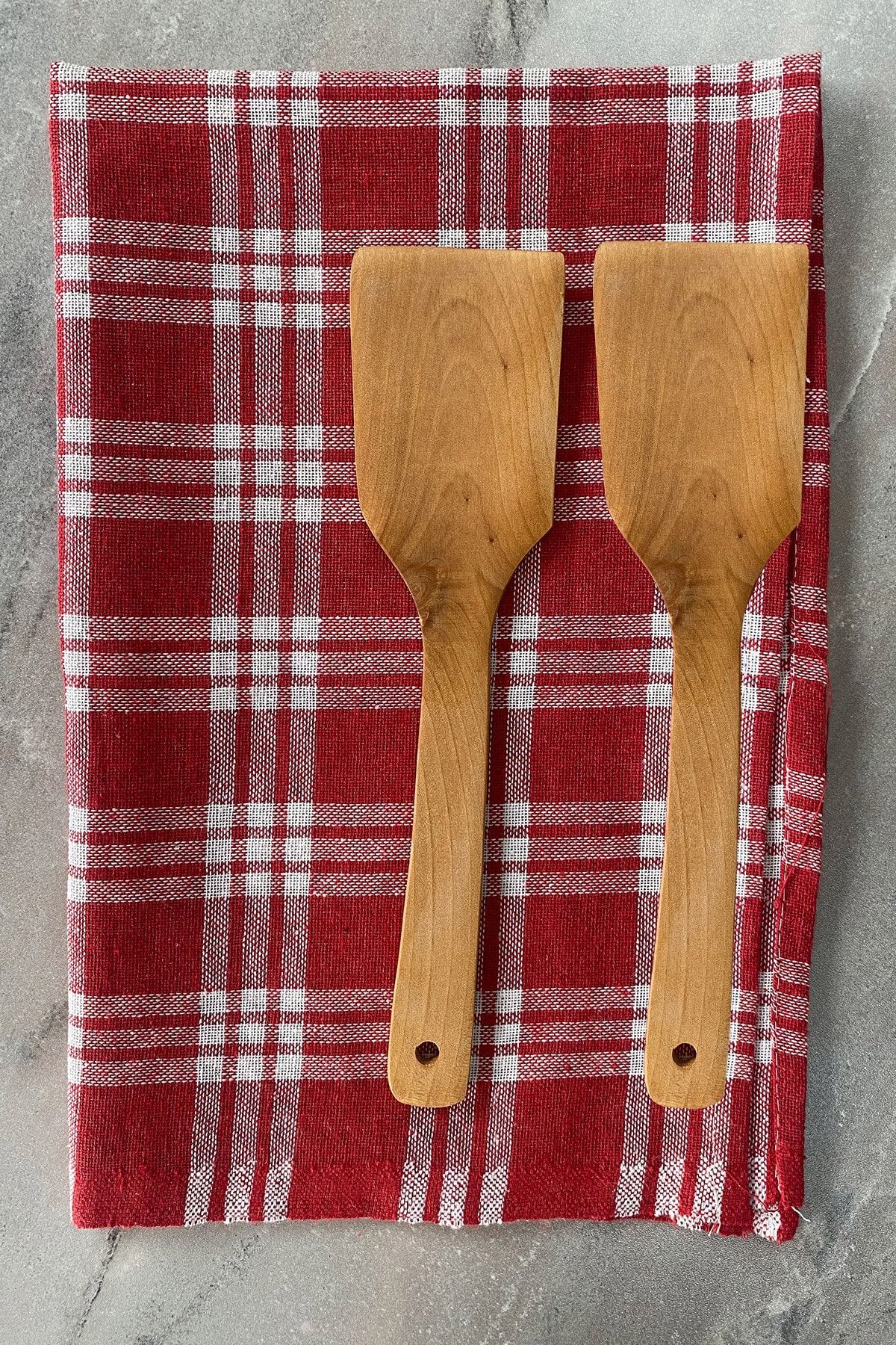 aktarix 2 Adet Bambu Ahşap Çevirgeç 30 Cm Spatula Bazlama, Pizza, Yufka Çevirici