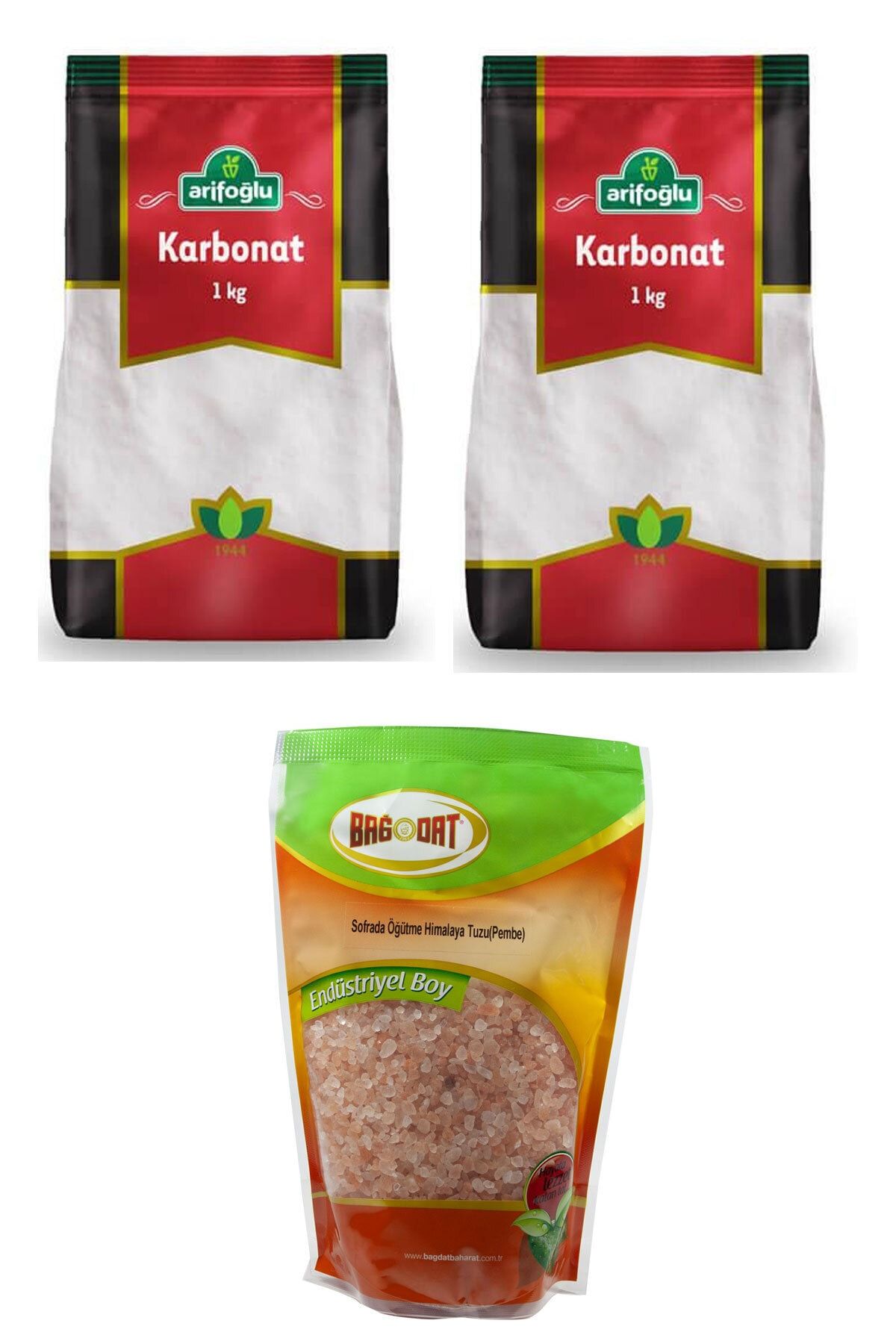 Arifoğlu 3'lü Set Karbonat 2 kg + Bağdat Baharat Himalaya Tuzu 1 kg