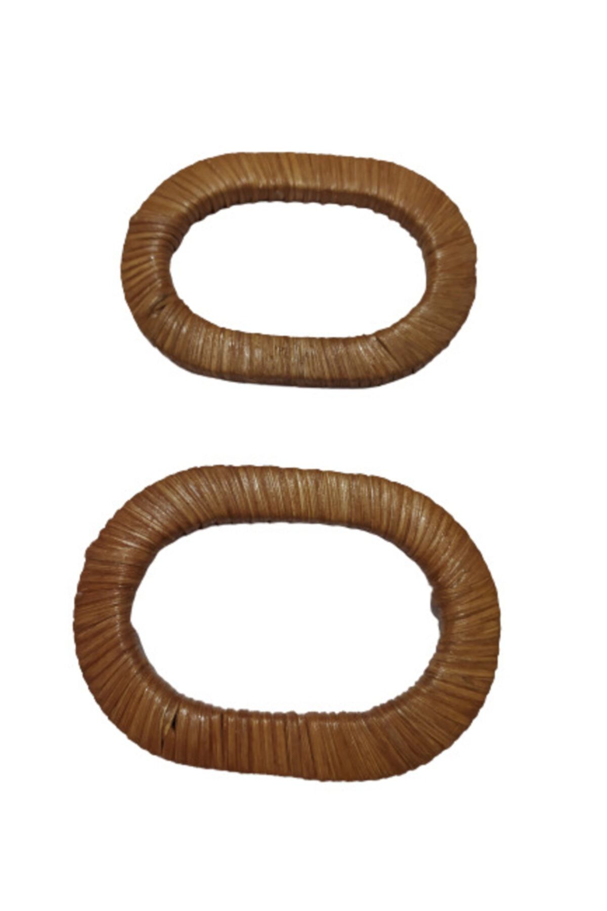 MİYA Bambu Dikdörtgen Model Çanta Sapı Sargılı Kahve (15 Cm)